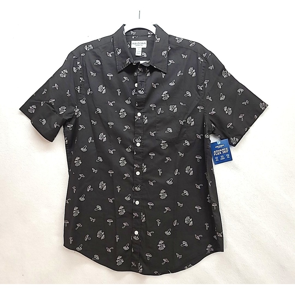 Mens Button Up Shirt‎ Sleeve Shirt Sz M Arizona Jean Co NWT